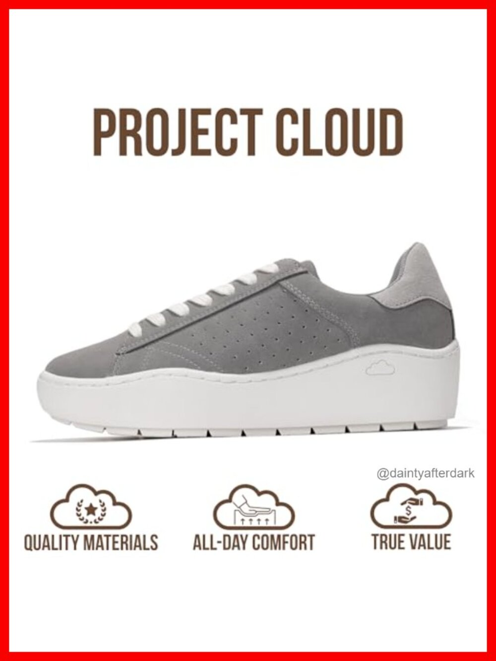 Women's Platform Sneakers - Memory Foam Insole, Wedge Heel, Non-Slip, 1.9" Sole - Picture 3 of 5